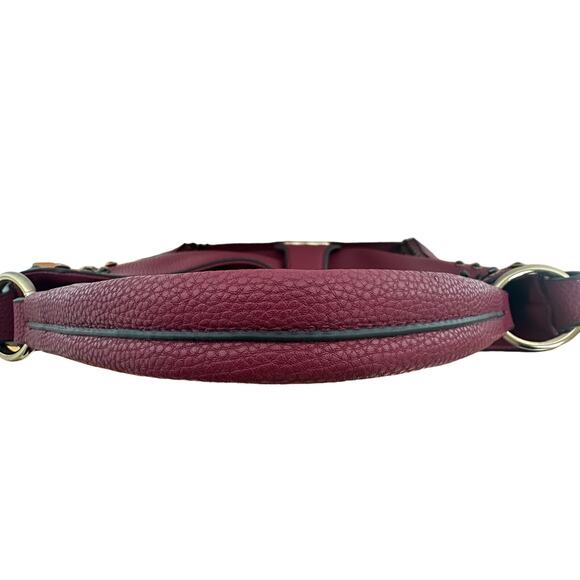 Acqua di Perla Burgundy Shoulder Hobo Bag - Studded Design - Picture 8 of 12